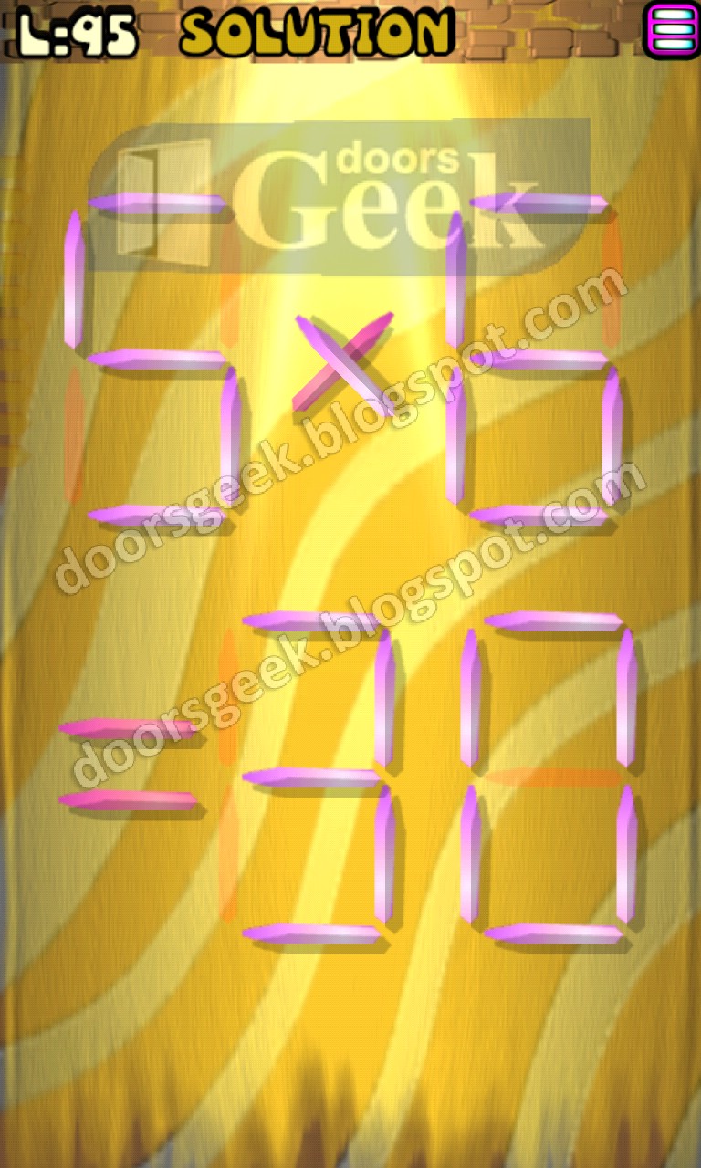 Matches Puzzle [Episode 9] Level 95 Solution Doors Geek